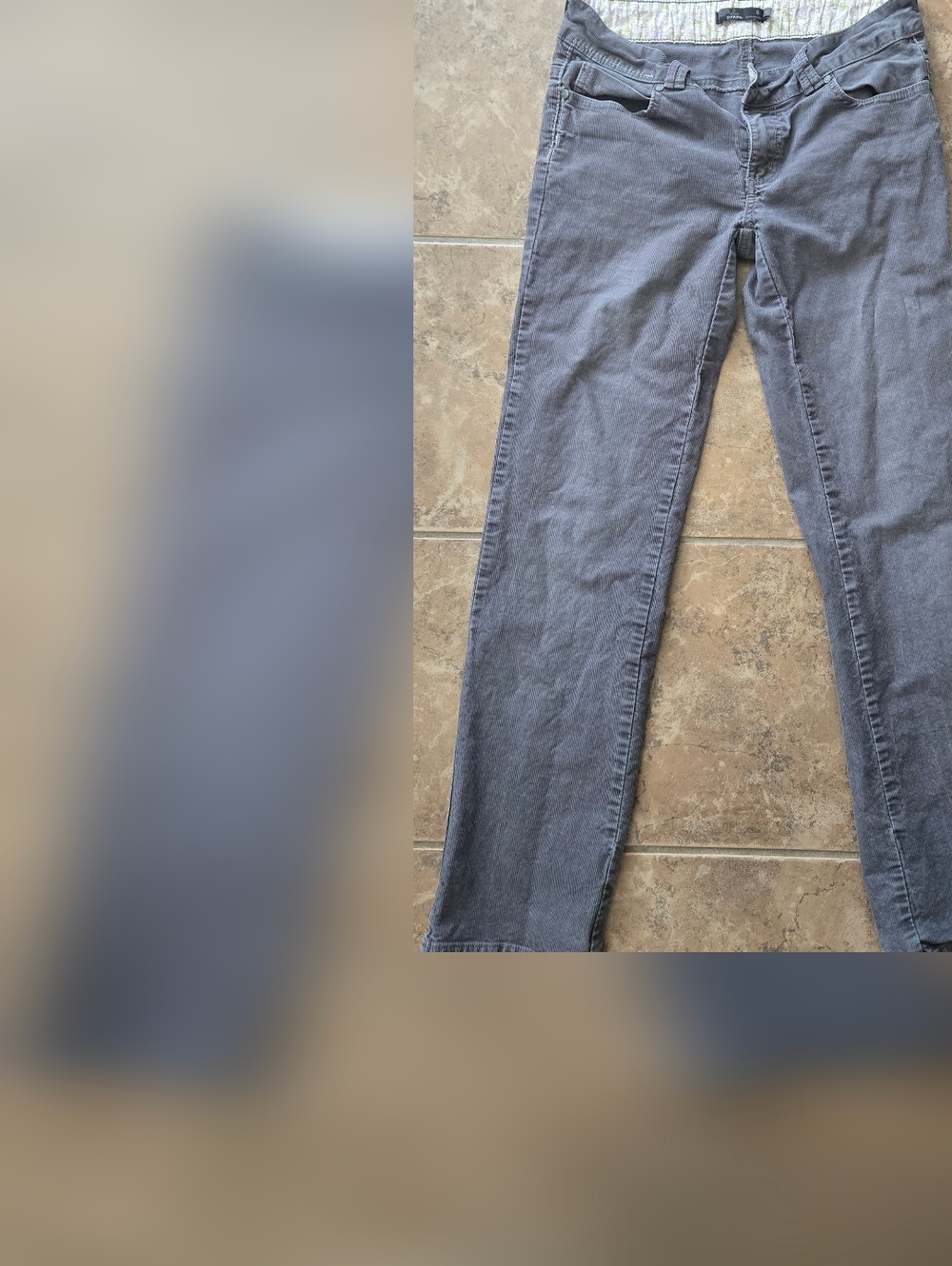 Prana Size 6 Floral-Trim Gray Pants